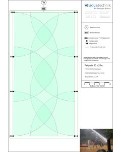 Reitplatz BASIC 50 x 25 m, 8 Regner, mech. Einzelsteuerung